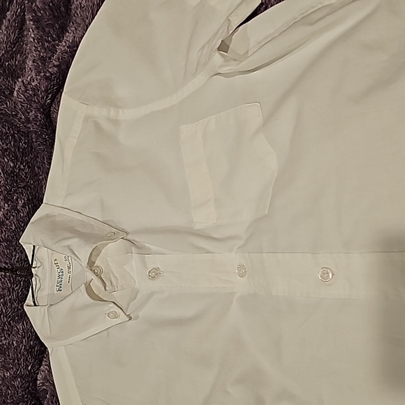 Boys crewcuts j crew short sleeve button down light cotton shirt white 10 - Picture 3 of 8